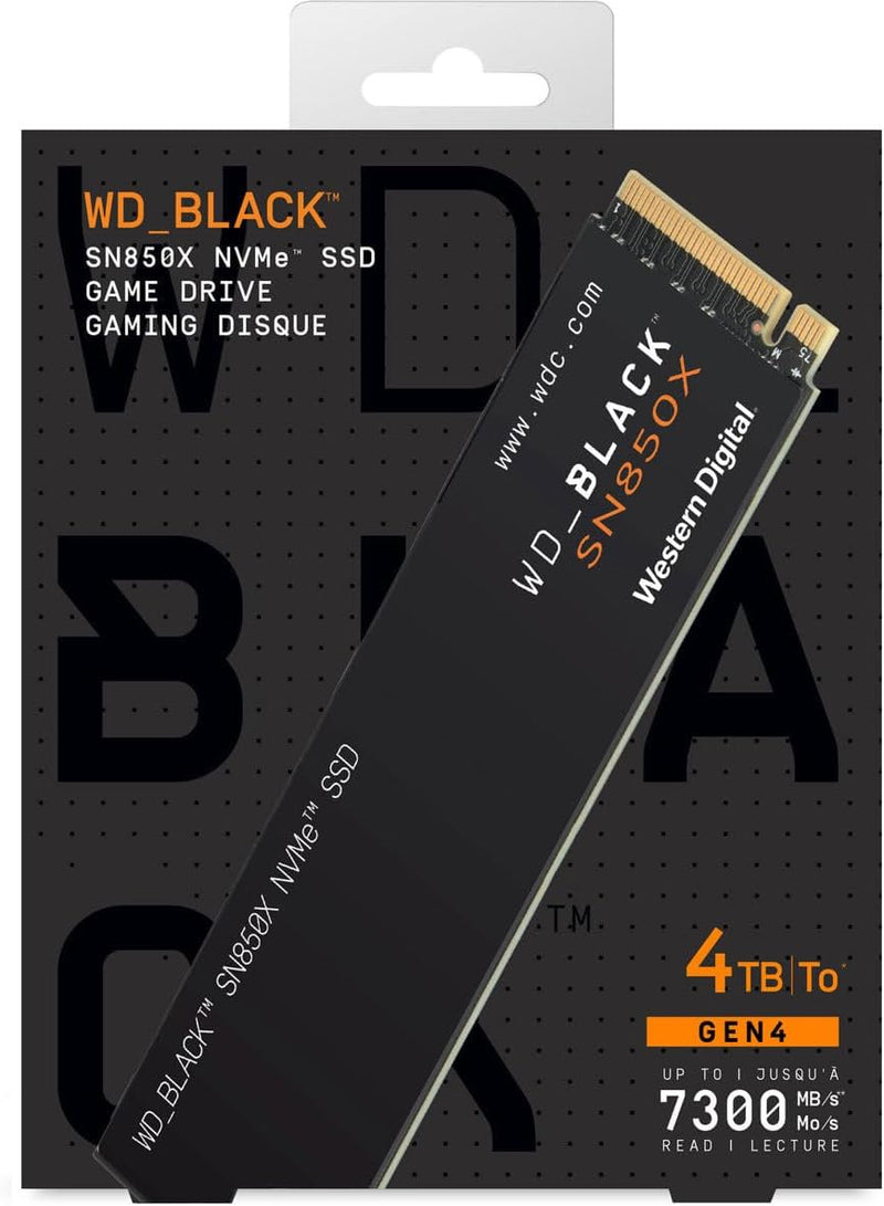 WD_BLACK 4TB SN850X WDS400T2X0E M.2 2280 PCIe Gen4 x4 SSD 