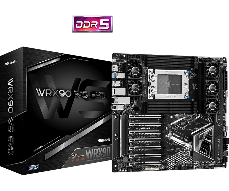 [Latest Product] ASRock WRX90 WS EVO AMD Ryzen Threadripper PRO 7000 WX-Series Socket sTR5 Motherboard 