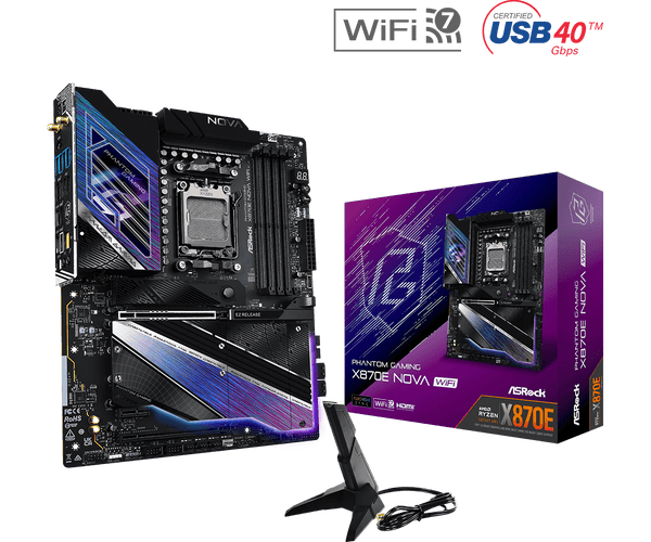 ASRock Phantom Gaming X870E Nova WiFi DDR5,Socket AM5 ATX Motherboard