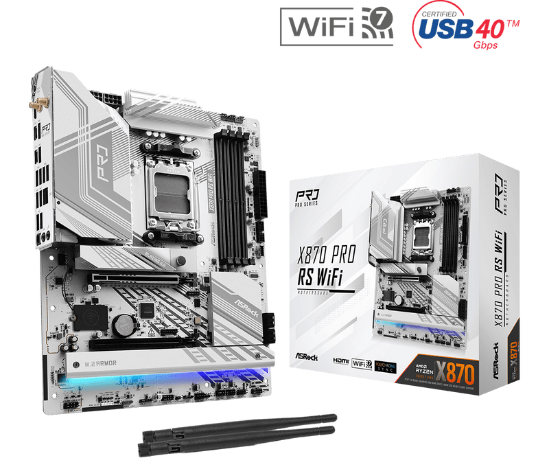 ASRock X870 Pro RS WiFi DDR5,Socket AM5 ATX Motherboard 