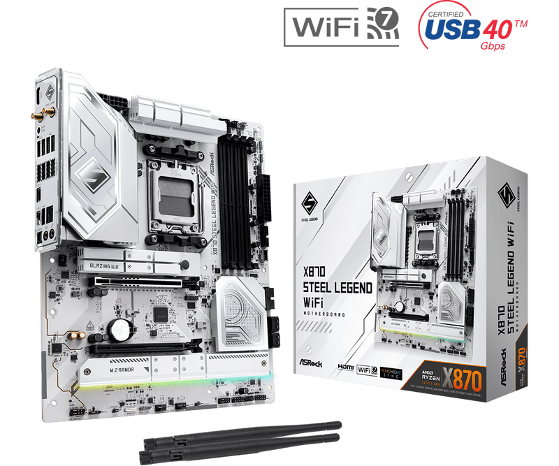 ASRock X870 Steel Legend WiFi DDR5,Socket AM5 ATX Motherboard