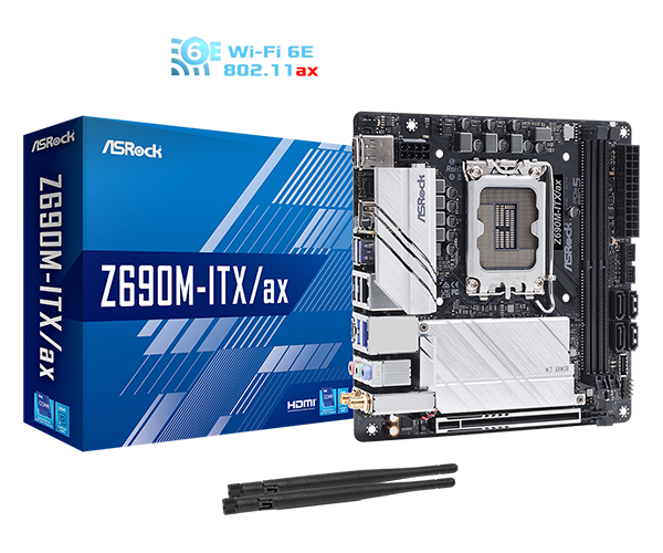 ASRock Z690M-ITX/ax DDR4, LGA 1700 Mini-ITX Motherboard