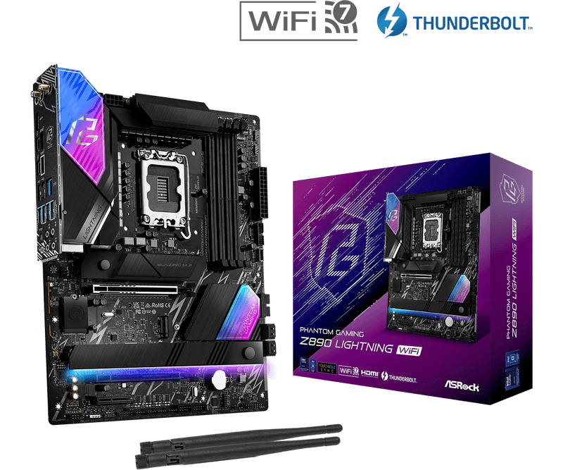 ASRock PHANTOM GAMING Z890 Lightning WiFi DDR5,LGA 1851 ATX Motherboard