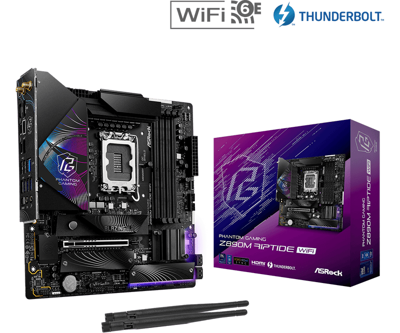 ASRock Z890M Riptide WiFi DDR5,LGA 1851 mATX Motherboard