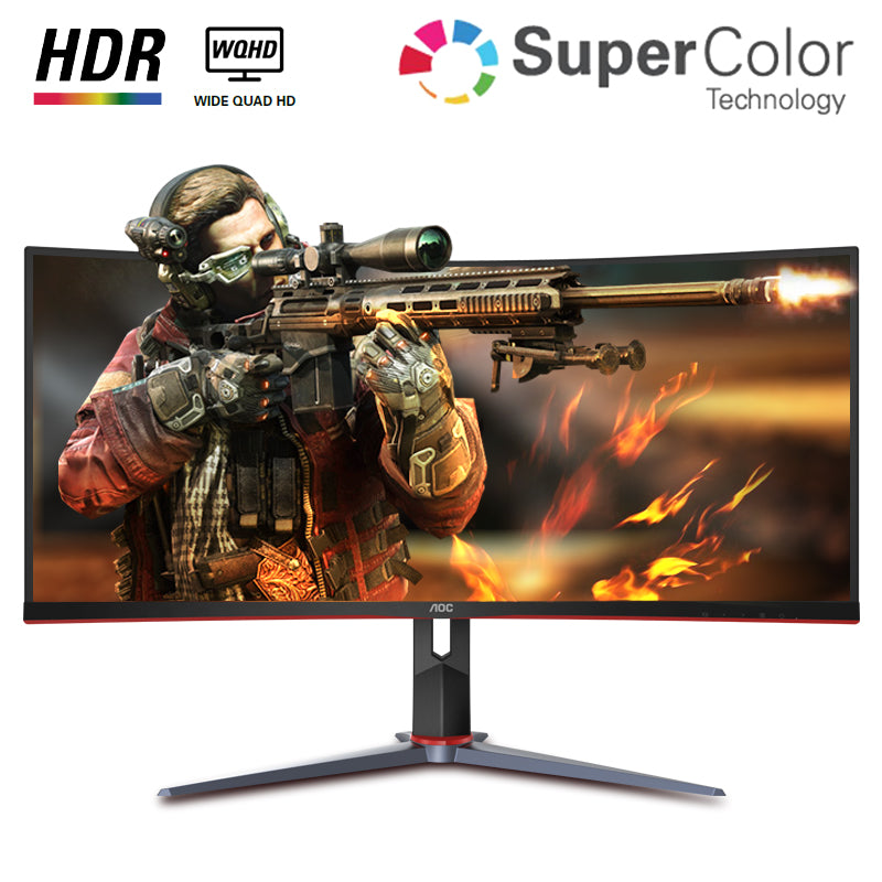 AOC 34" CU34G2XP 180Hz 3440x1440 VA (21:9) curved gaming monitor 