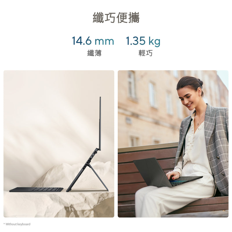 ASUS Zenbook DUO - Gray / 14+14 Touch / 3K 2880x1800,OLED / Ultra 9-185H / 32G / 2TB SSD / W11H / Soft Keyboard (2年保養) - UX8406MA-OLED-IG9123WT