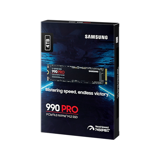 Samsung 4TB 990 PRO MZ-V9P4T0BW M.2 2280 PCIe Gen4 x4 SSD 