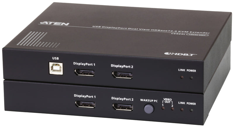 ATEN CE924 4K DP USB Dual View(雙畫面)HDBaseT 2.0 KVM Audio Extender, Remote