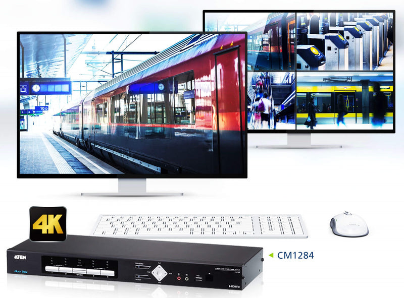 ATEN CM1284 4 Port 4K HDMI USB Multi-View KVMP Control Center (up to 4 x 4)