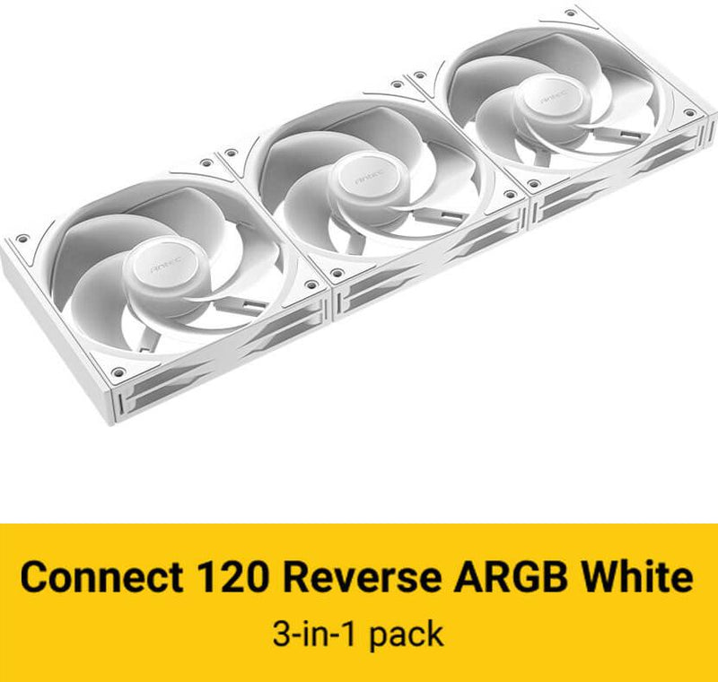 ANTEC CONNECT 120R ARGB White 反葉 3 in 1 pack 12cm Case Fan