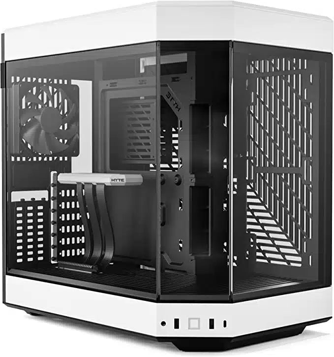 HYTE CA-HY60BW Black and White Tempered Glass Mid-Tower ATX Case w/RiserCable 4.0