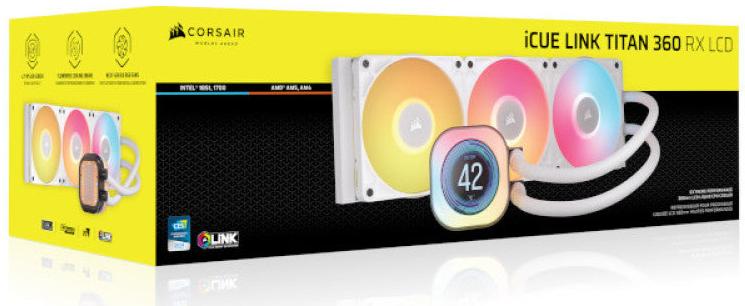 [最新產品] CORSAIR iCUE LINK TITAN 360 RX LCD WHITE 白色 360mm Liquid CPU Cooler CW-9061026-WW