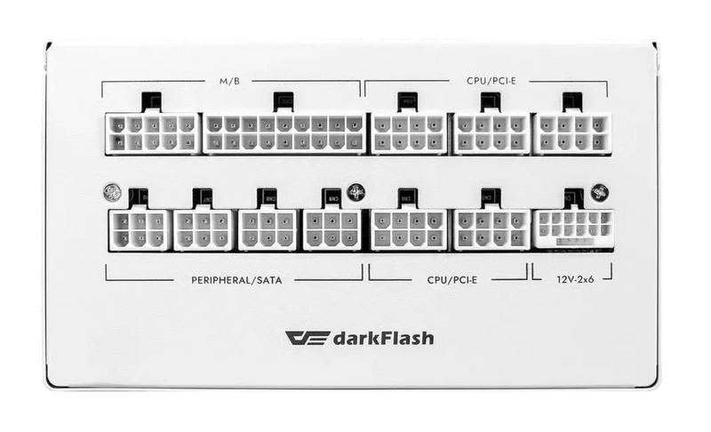 darkFlash PMT750 750W White 白色 ATX3.1 80 Plus Gold Fully Modular Power Supply PS-DPMT75W