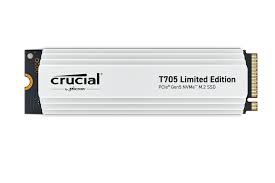 Crucial 1TB T705 w/White Heatsink CT1000T705SSD5 PCIe Gen5 NVMe M.2 SSD