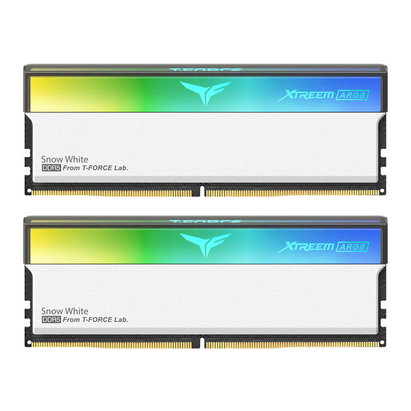 TEAMGROUP 48GB Kit (2x24GB) T-Force XTREEM ARGB DDR5 White 7200MHz Memory FF9D548G7200HC34ADC01 (RM-XR5F48B)