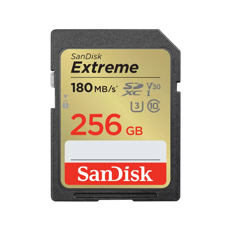 SanDisk 256GB Extreme SDXC (V30, UHS-I/U3, CL10, 180R/130W MB/s) SDSDXVV-256G-GNCIN 772-4535