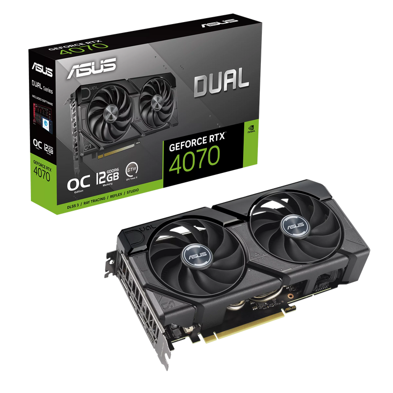 ASUS DUAL GeForce RTX 4070 OC 12GB GDDR6 EVO DUAL-RTX4070-O12GD6-EVO (DI-E4070G1)