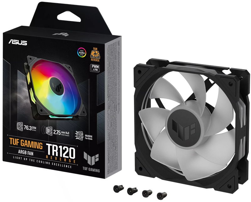 ASUS TUF Gaming TR120 Reverse BLACK 黑色 ARGB 12cm Case Fan - Single Pack 單風扇 (TH-ATTR12R)