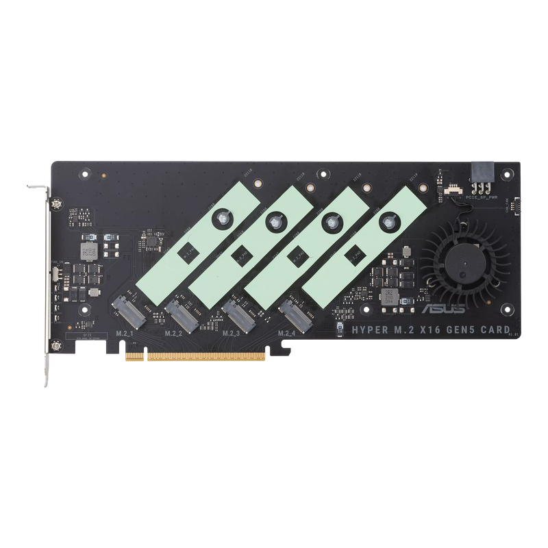 ASUS HYPER M.2 X16 GEN 5 CARD (PCIe 5.0/4.0) supports four NVMe M.2