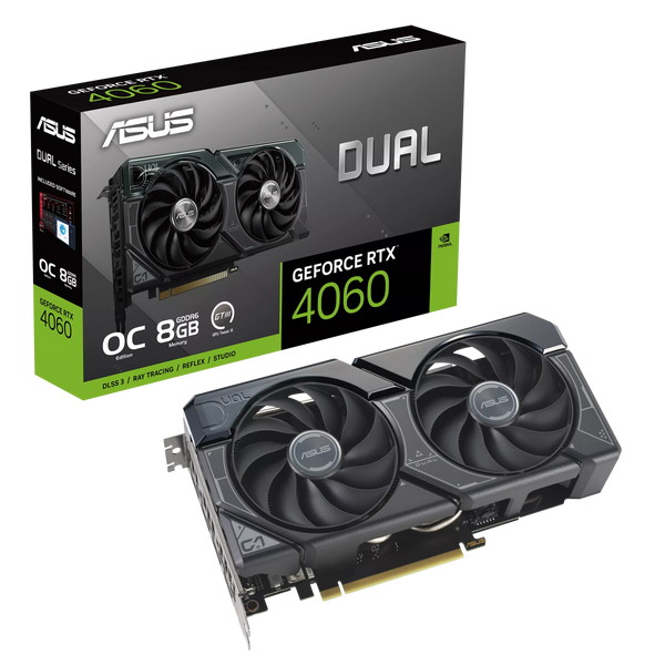 ASUS DUAL GeForce RTX™ 4060 OC 8GB GDDR6 DUAL-RTX4060-O8G-V2 (DI-E4060F8)