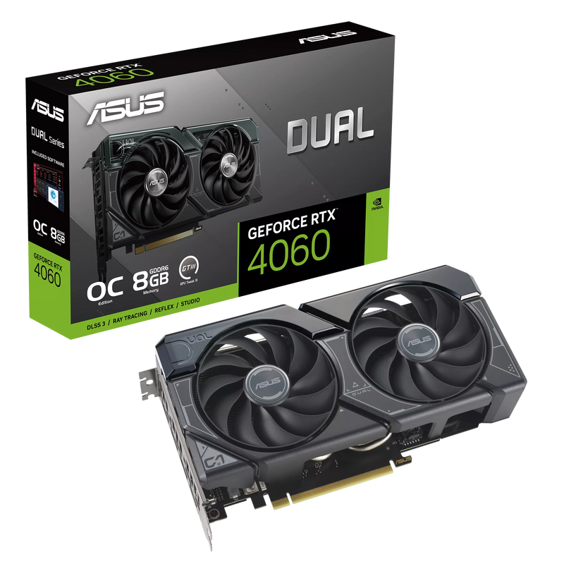 ASUS DUAL GeForce RTX 4060 OC 8GB GDDR6 DUAL-RTX4060-O8G-V2 (DI-E4060F8)