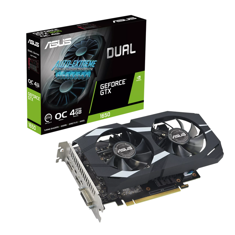 ASUS DUAL GeForce GTX 1650 4GB GDDR6 EVO DUAL-GTX1650-O4GD6-P-EVO (DI-E1650B4) 