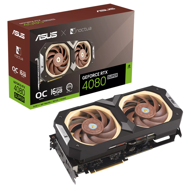 ASUS GeForce RTX 4080 Super NOCTUA FAN OC 16GB GDDR6X RTX4080S-O16G-NOCTUA (DI-E408SH1) 