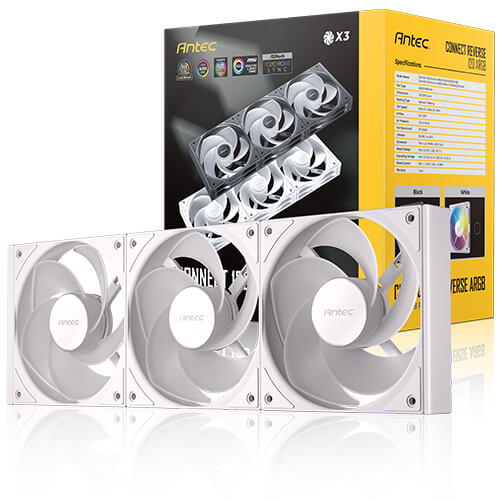 ANTEC CONNECT 120R ARGB White 反葉 3 in 1 pack 12cm Case Fan