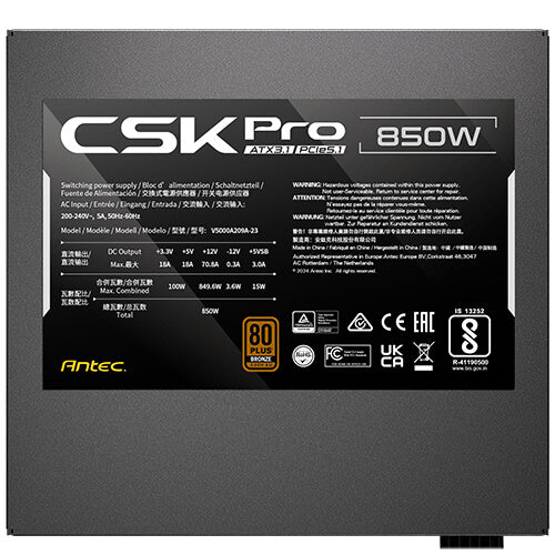 ANTEC 850W CUPRUM STRIKE CSK PRO 850 ATX3.1 80Plus Bronze Power Supply (CSK850-PRO-GB-ATX3.1)