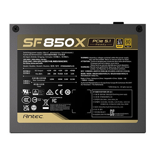 [最新產品] ANTEC 850W SF850X GOLD SFX ATX3.1 80Plus Gold Full Modular Power Supply