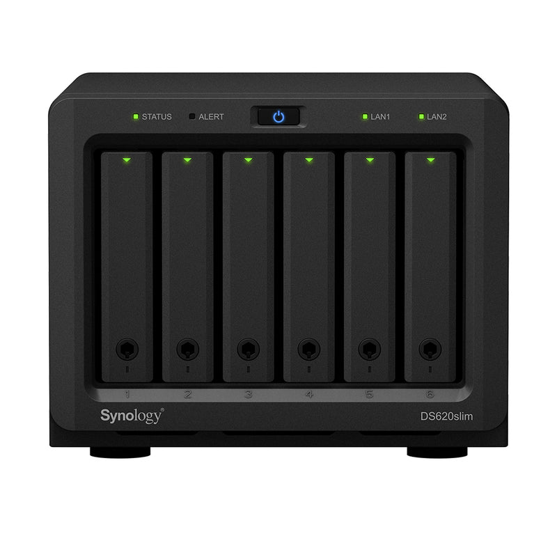 Synology DiskStation DS620slim 6-Bay NAS (Intel Celeron J3355 Dual Core CPU, 2GB DDR3L Ram) 