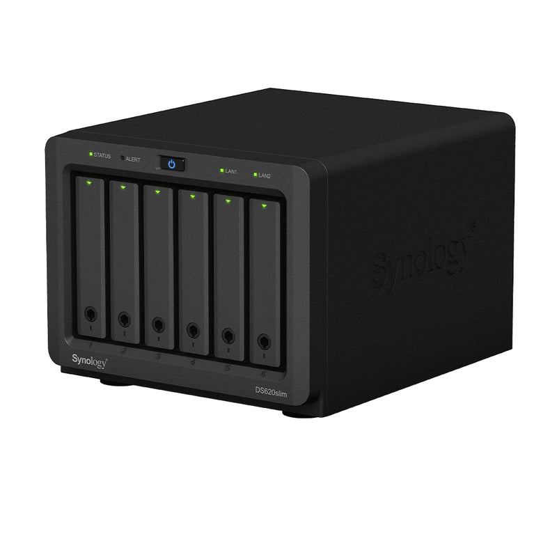 Synology DiskStation DS620slim 6-Bay NAS (Intel Celeron J3355 Dual Core CPU, 2GB DDR3L Ram) 