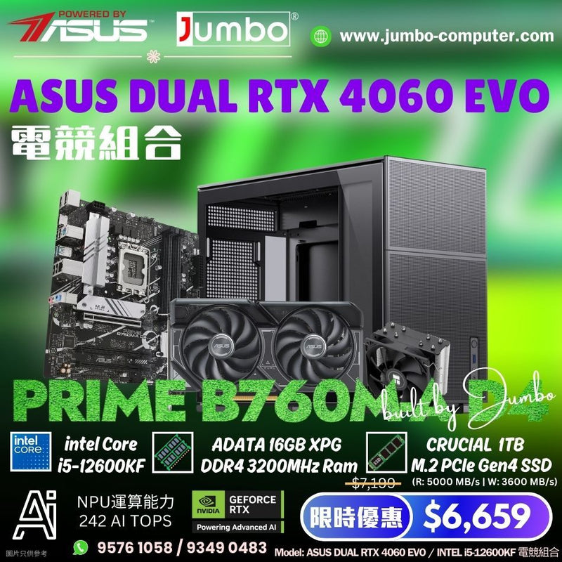 ASUS DUAL RTX 4060 EVO / INTEL i5-12600KF 電競組合