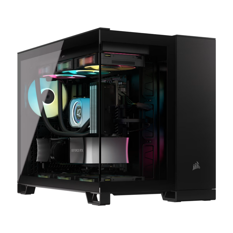 Corsair 2500X Mid-Tower Dual Chamber Black 黑色無立柱全景 Mid-Tower PC Case CC-9011265-WW