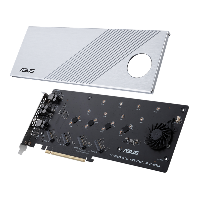 ASUS HYPER M.2 X16 GEN 4 CARD (PCIe 4.0/3.0) supports four NVMe M.2 (CI-AHM24)