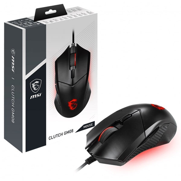 MSI CLUTCH GM08 Red Light Gaming Mouse - 4200dpi (ME-MCLGM08)