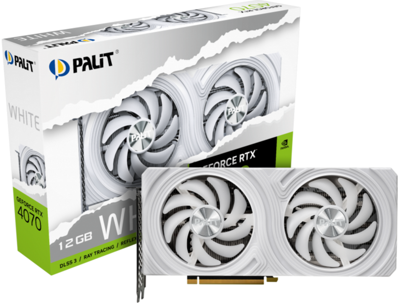 PALIT GeForce RTX 4070 Dual White OC 12GB GDDR6X NE64070S19K9-1048L