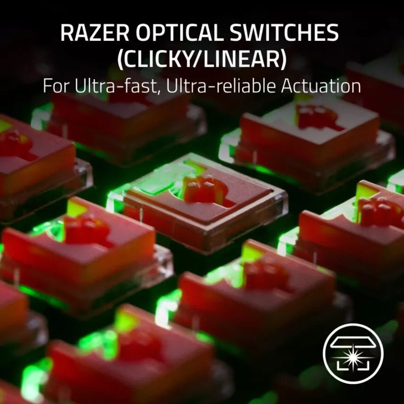 Razer DeathStalker V2 Clicky Optical Switch RGB (有聲紫軸) 光學遊戲鍵盤 RZ03-04501800-R3M1