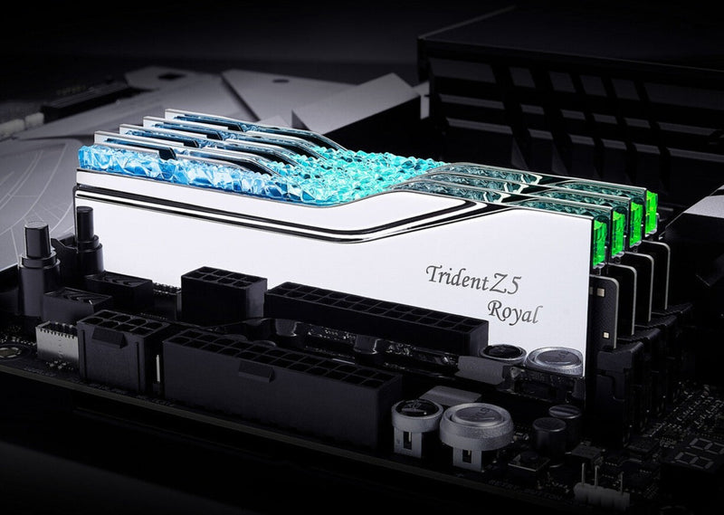 [最新產品] G.SKILL 32GB Kit (2x16GB) Trident Z5 ROYAL RGB Silver F5-7600J3646G16GX2-TR5S DDR5 7600MHz Memory