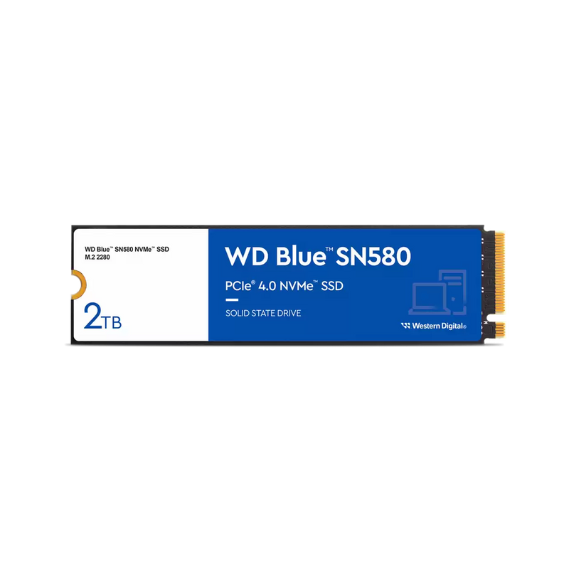 WD 2TB Blue SN580 WDBWMY0020BBL M.2 2280 PCIe Gen4 x4 SSD (WDS200T3B0E) 