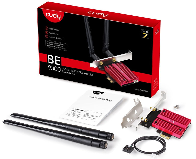 Cudy WE9300 BE9300 Wi-Fi 7 Bluetooth 5.4 PCIe Network Card