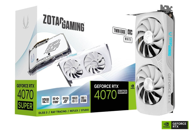 ZOTAC GAMING GeForce RTX 4070 Super Twin Edge OC White Edition 12GB GDDR6X ZT-D40720Q-10M 